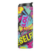 Abstract seamless pattern with Pop art comicspeech Thermosbecher (Nach links gedreht)