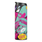 Abstract seamless pattern with Pop art comicspeech Thermosbecher (Nach rechts gedreht)