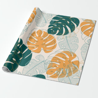 Abstract seamless pattern with tropical leaves and geschenkpapier