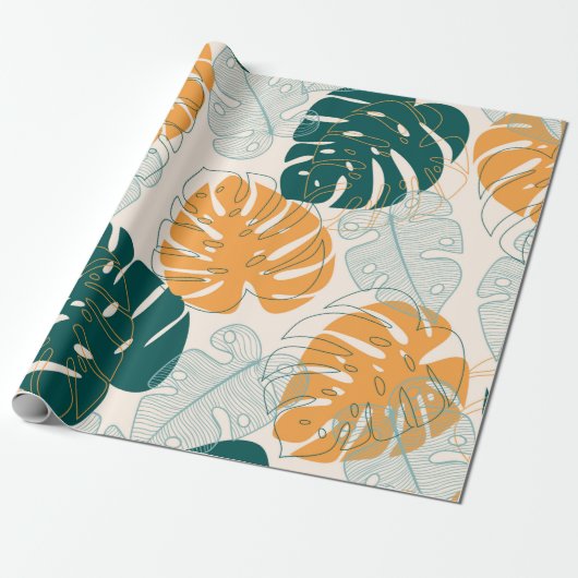 Abstract seamless pattern with tropical leaves and geschenkpapier (Ungerollt)