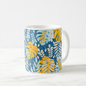 Abstract seamless pattern with tropical leaves and kaffeetasse (VorderseiteRechts)