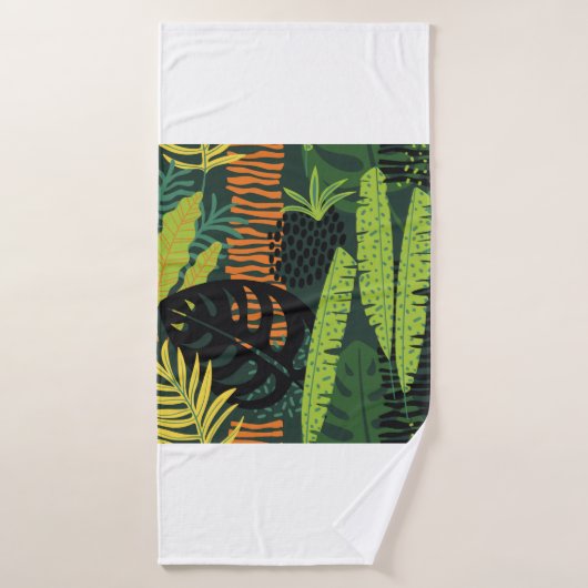 Abstract seamless pattern with tropical leaves. Ha Badehandtuch (Badehandtuch)
