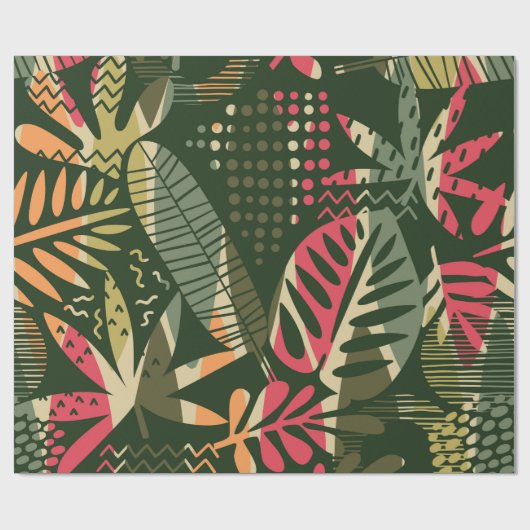 Abstract seamless pattern with tropical leaves. Ha Geschenkpapier (Flach)