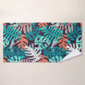 Abstract seamless tropical leaves pattern. Creativ Badehandtuch (Badehandtuch)