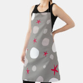 Abstract seamless vintage pattern on grey backgrou schürze (InSitu)