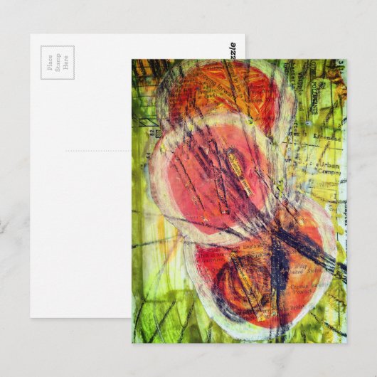 abstract severe dizziness circles collage  postkarte (Vorne/Hinten)