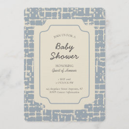 Abstract Shape Geometric Gender Neutral Blue Beige Einladung