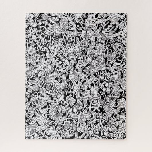 Abstract Shapes and Faces Illustration Difficult  Puzzle (Vertikal)