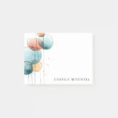 Abstract shapes and lines blue pink terracotta post-it klebezettel (Vorderseite)