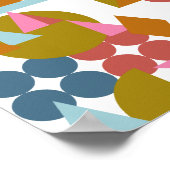 Abstract Shapes Landscape Blue Pink Geometric Poster (Ecke)