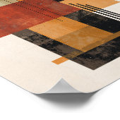 Abstract Shapes – Textured Retro Colors Wall Art Poster (Ecke)