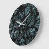 Abstract Shattered Glass Blue Pattern Large Clock Große Wanduhr (Winkel)