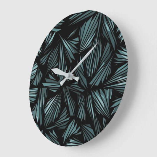 Abstract Shattered Glass Blue Pattern Large Clock Große Wanduhr (Winkel)