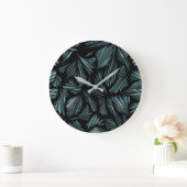 Abstract Shattered Glass Blue Pattern Large Clock Große Wanduhr (Zuhause)