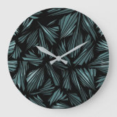 Abstract Shattered Glass Blue Pattern Large Clock Große Wanduhr (Vorderseite)