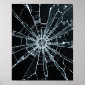 Abstract Shattered Glass Texture Broken Web Crack Poster (Vorne)