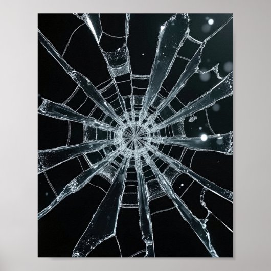 Abstract Shattered Glass Texture Broken Web Crack Poster (Vorne)