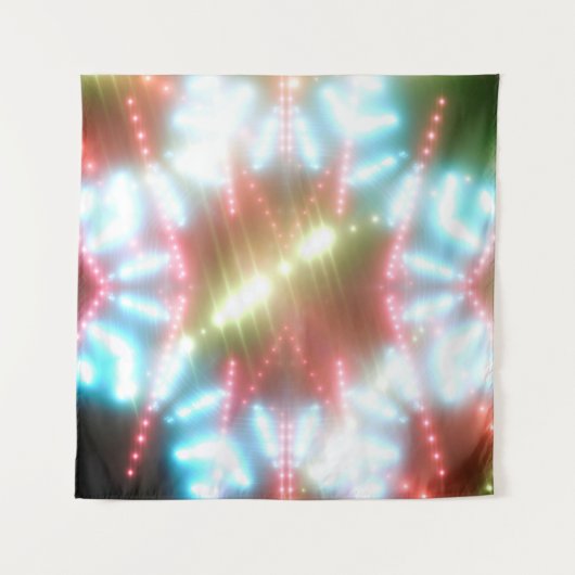 abstract shiny neon background with beams and star wandteppich (Vorderseite (Horizontal))