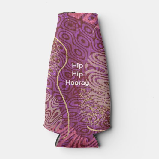 Abstract Silhouette Art Hip Hip Hooray Birthday Flaschenkühler (Vorderseite)