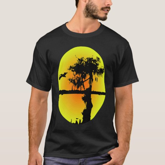Abstract Silhouette Pelican Cypress Swamp T-Shirt (Vorderseite)