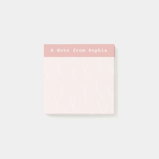 Abstract Sketchy Lines Personalized | Antique Rose Post-it Klebezettel (Vorderseite)