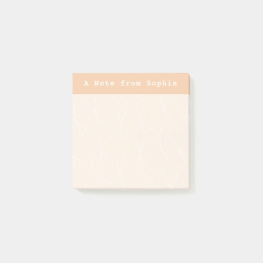 Abstract Sketchy Lines Personalized | Peach Puff Post-it Klebezettel (Vorderseite)