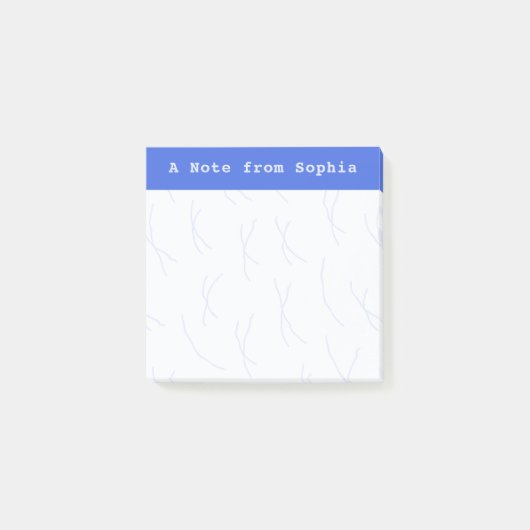 Abstract Sketchy Lines Personalized | Royal Blue Post-it Klebezettel (Vorderseite)