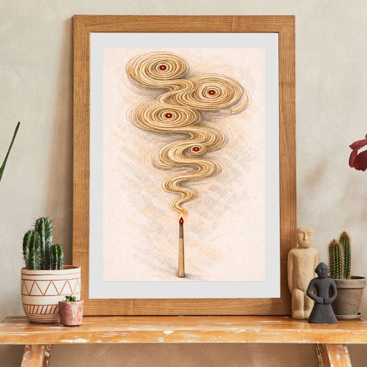 abstract smoke art | matchstick illustration poster