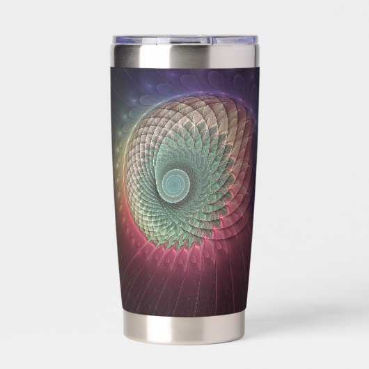 Abstract Snail Colorful Modern Fractal Art Thermobecher (Vorderseite)