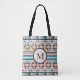 Abstract Southwest Blue and Brown Tote Bag Tasche