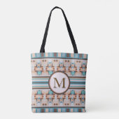 Abstract Southwest Blue and Brown Tote Bag Tasche (Rückseite)
