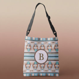 Abstract Southwest Blue and Brown Tote Bag Tragetaschen Mit Langen Trägern