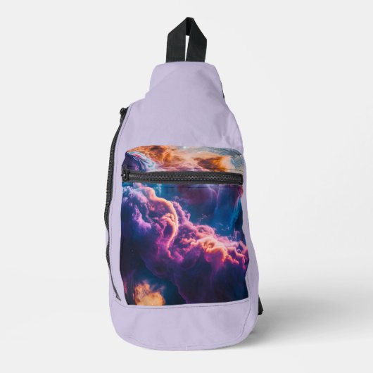Abstract Space Nebula Art - Colorful Cosmic Crossbody Bag (Vorderseite)