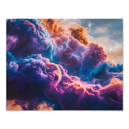 Abstract Space Nebula Art - Colorful Cosmic Fotodruck (Vorne)