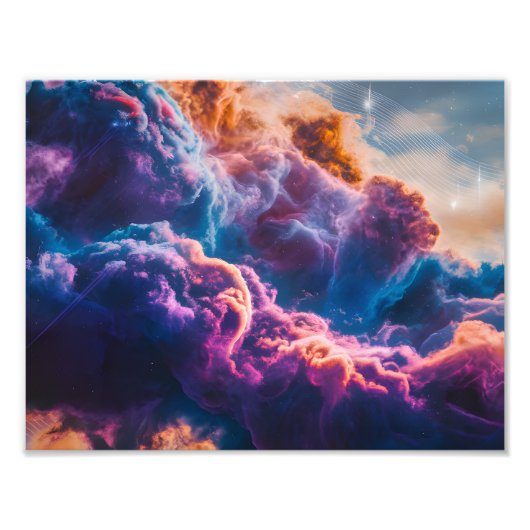 Abstract Space Nebula Art - Colorful Cosmic Fotodruck (Vorne)