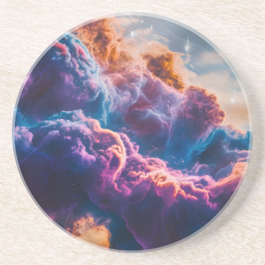 Abstract Space Nebula Art - Colorful Cosmic Getränkeuntersetzer (Vorne)