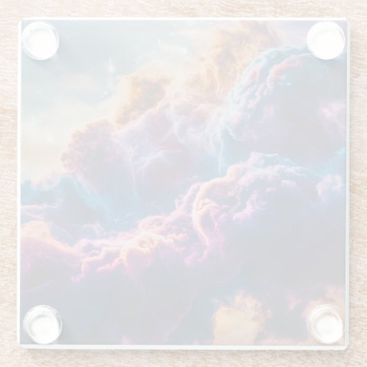 Abstract Space Nebula Art - Colorful Cosmic Glasuntersetzer (Rückseite)