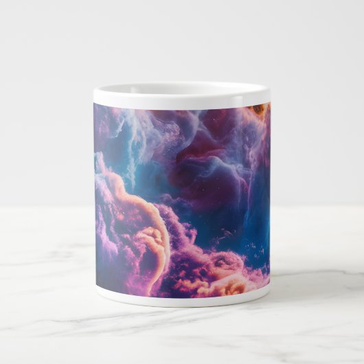 Abstract Space Nebula Art - Colorful Cosmic Jumbo-Tasse (Vorderseite)