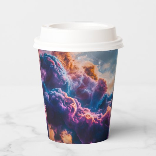 Abstract Space Nebula Art - Colorful Cosmic Pappbecher (Rückseite)