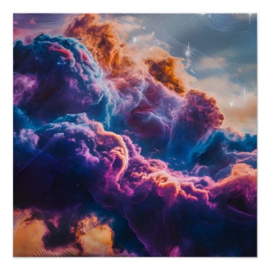 Abstract Space Nebula Art - Colorful Cosmic Poster (Vorderseite)