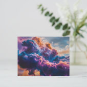 Abstract Space Nebula Art - Colorful Cosmic Postkarte (Stehend Vorderseite)