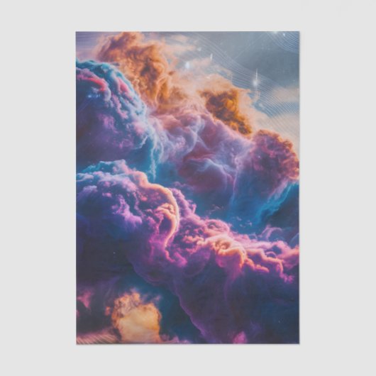 Abstract Space Nebula Art - Colorful Cosmic Seidenpapier (Vorderseite)