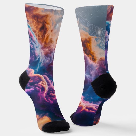 Abstract Space Nebula Art - Colorful Cosmic Socken (Gewinkelt)
