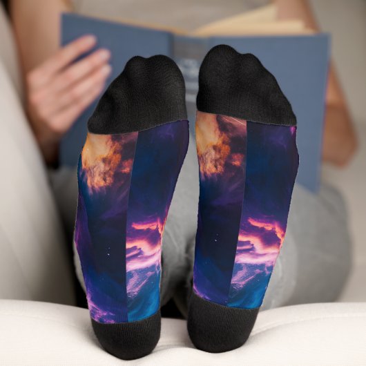 Abstract Space Nebula Art - Colorful Cosmic Socken (Unterseite)
