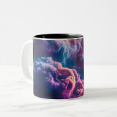 Abstract Space Nebula Art - Colorful Cosmic Zweifarbige Tasse (Vorderseite Links)