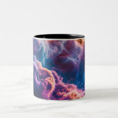Abstract Space Nebula Art - Colorful Cosmic Zweifarbige Tasse (Mittel)