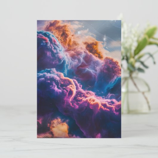 Abstract Space Nebula Art - Colorful Flat Card (Stehend Vorderseite)