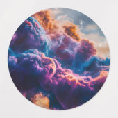 Abstract Space Nebula Art - Colorful Labels Etiketten (Design 2)