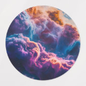 Abstract Space Nebula Art - Colorful Labels Etiketten (Design 1)