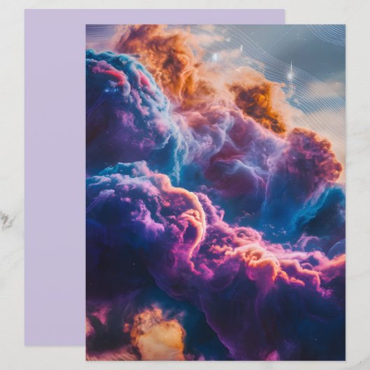 Abstract Space Nebula Art - Colorful Paper Sheet (Vorne/Hinten)